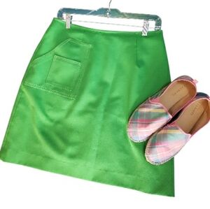 Vintage 60s Golf Skort Kelly Green Lynn James Golfwear Double Pocket For Balls L
